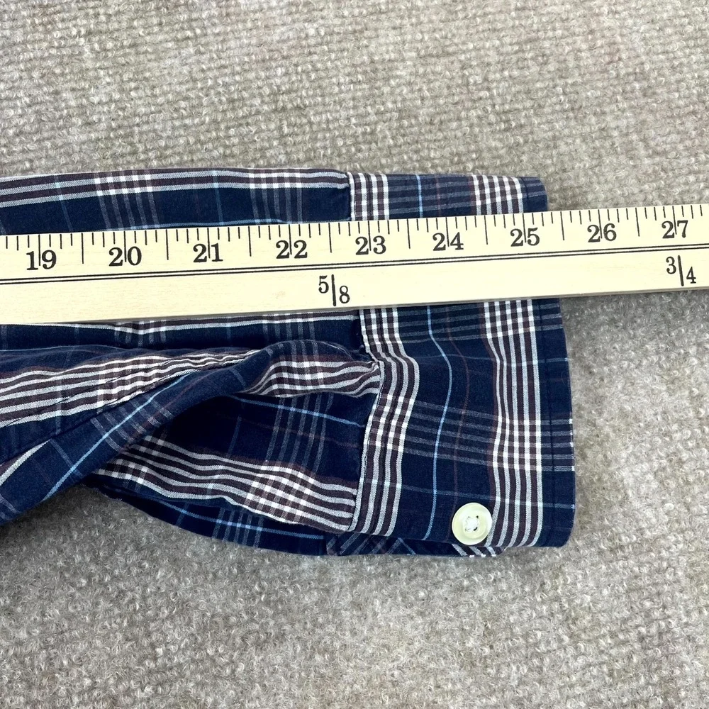 Izod Shirt Mens 2XL Multicolor‎ Plaid Cotton Shirttail Hem Pleated Button Down